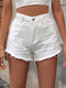 Lotte | White jeans with an unfinished hem and a high waist