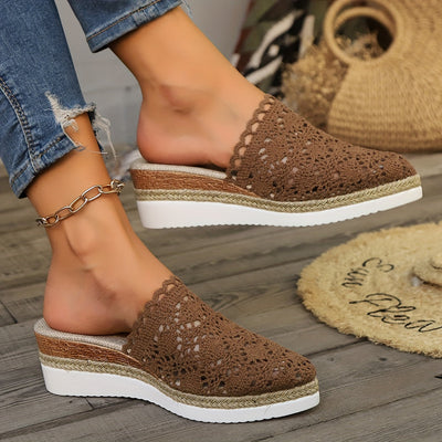 Lotte | Crochet lace sandals with high heels