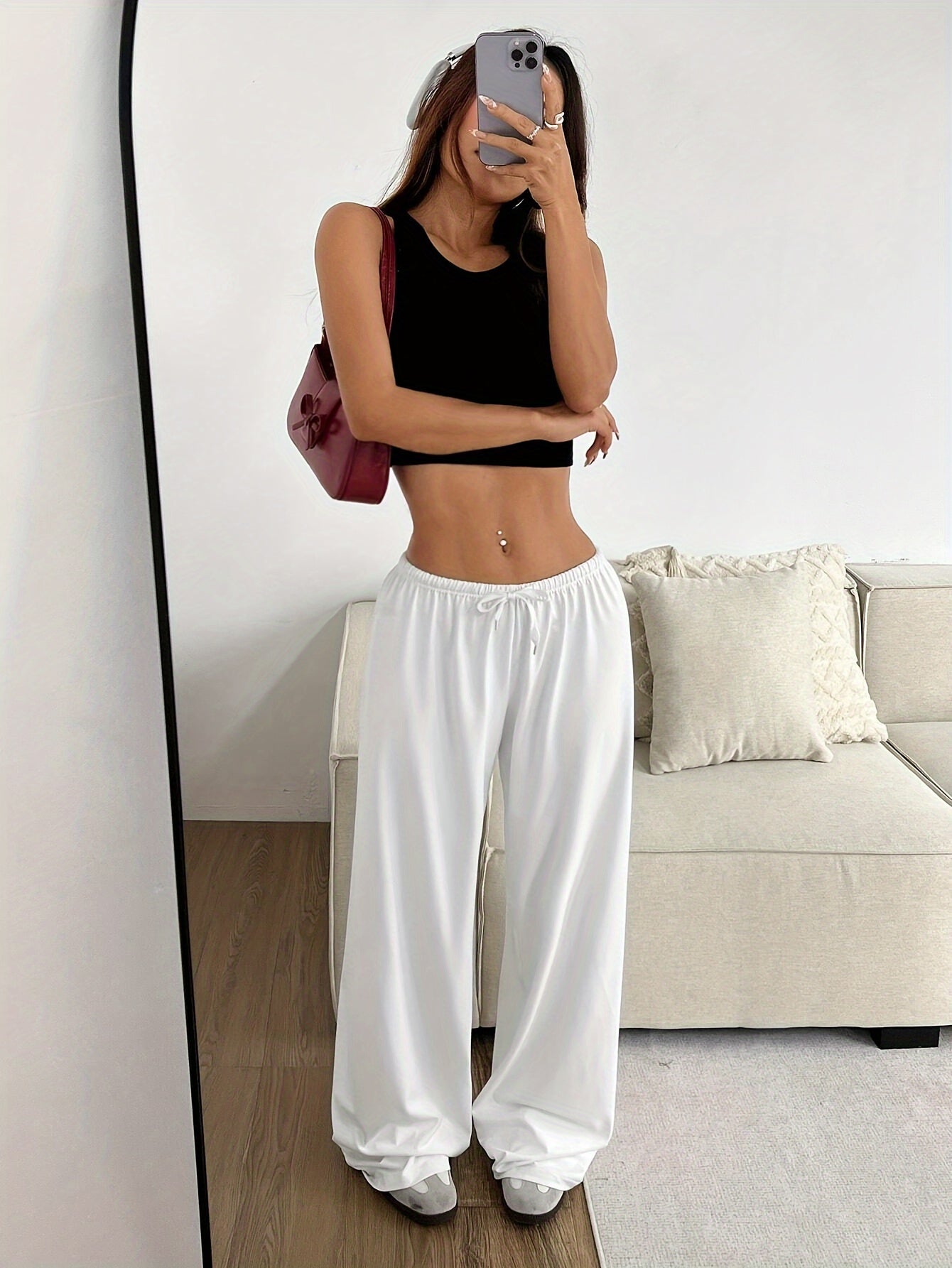Elise | Women's casual wide-leg sweatpants in solid color