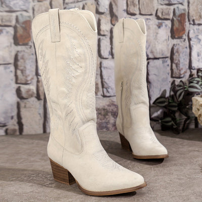 Elin | Fashionable women's cowboy boots with a thick heel