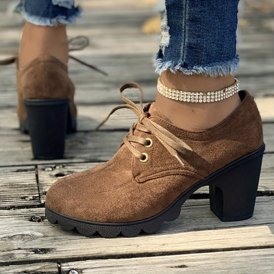 Mara | Effen dames platformschoenen met veters