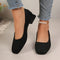 Noortje | Zwarte flanellen pumps met blokhak