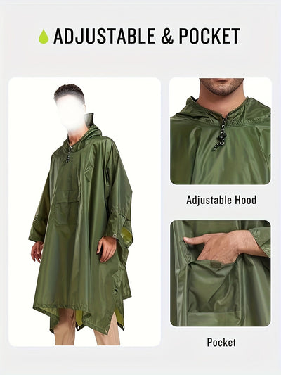 Sophie | Waterdichte lichtgewicht regenponcho met capuchon en zak