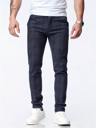 Thijs | Geruite casual slim-fit broek