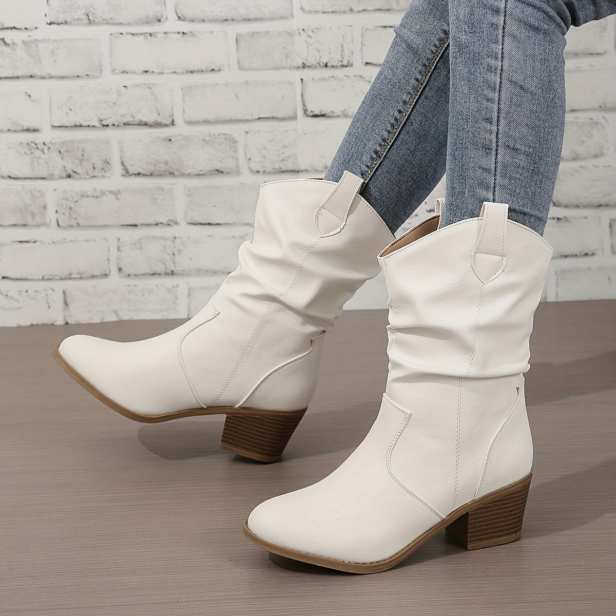 Lotte | Women's slouch western boots with block heel