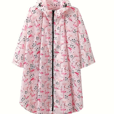 Lotte | Flamingo rain poncho with hood