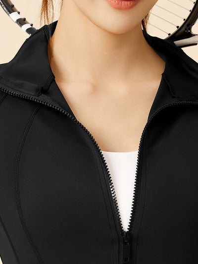 Nina | Cropped sportjack met ademende stof en staande kraag