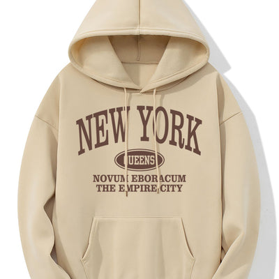 Nina | Hoodie met New Yorkse letterprint en kangoeroezak