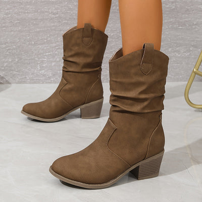 Lotte | Women's slouch western boots with block heel