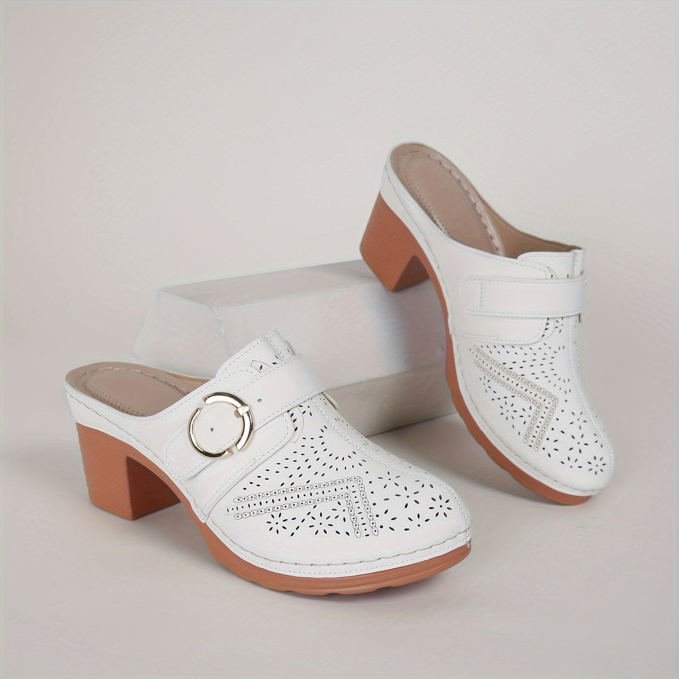 Nina | Comfortabele chunky hakken muil sandalen