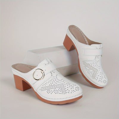 Nina | Comfortabele chunky hakken muil sandalen