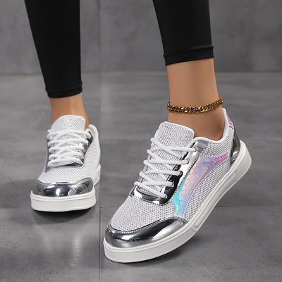 Fenna | Glitter sneakers met veters en comfortabele zool