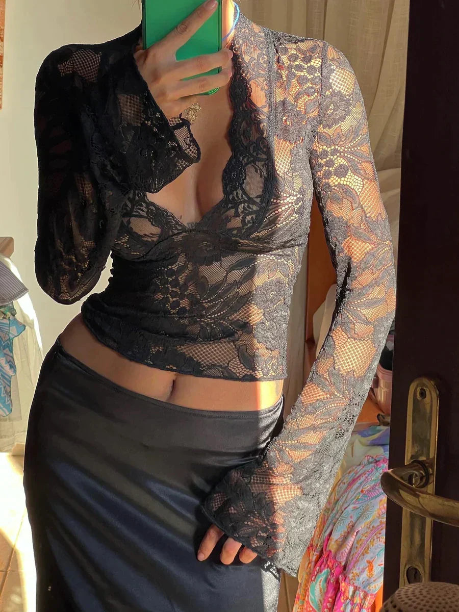 Silke - Lace Lange Mouwen Top