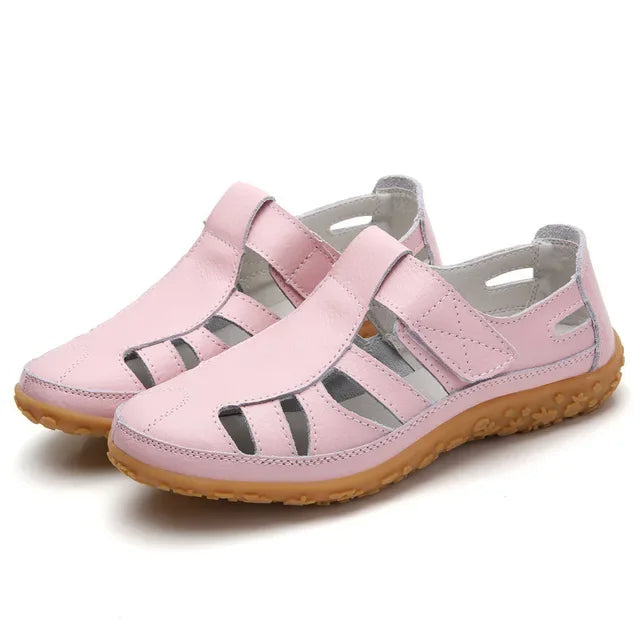 Vrouwen casual lederen zomersandalen