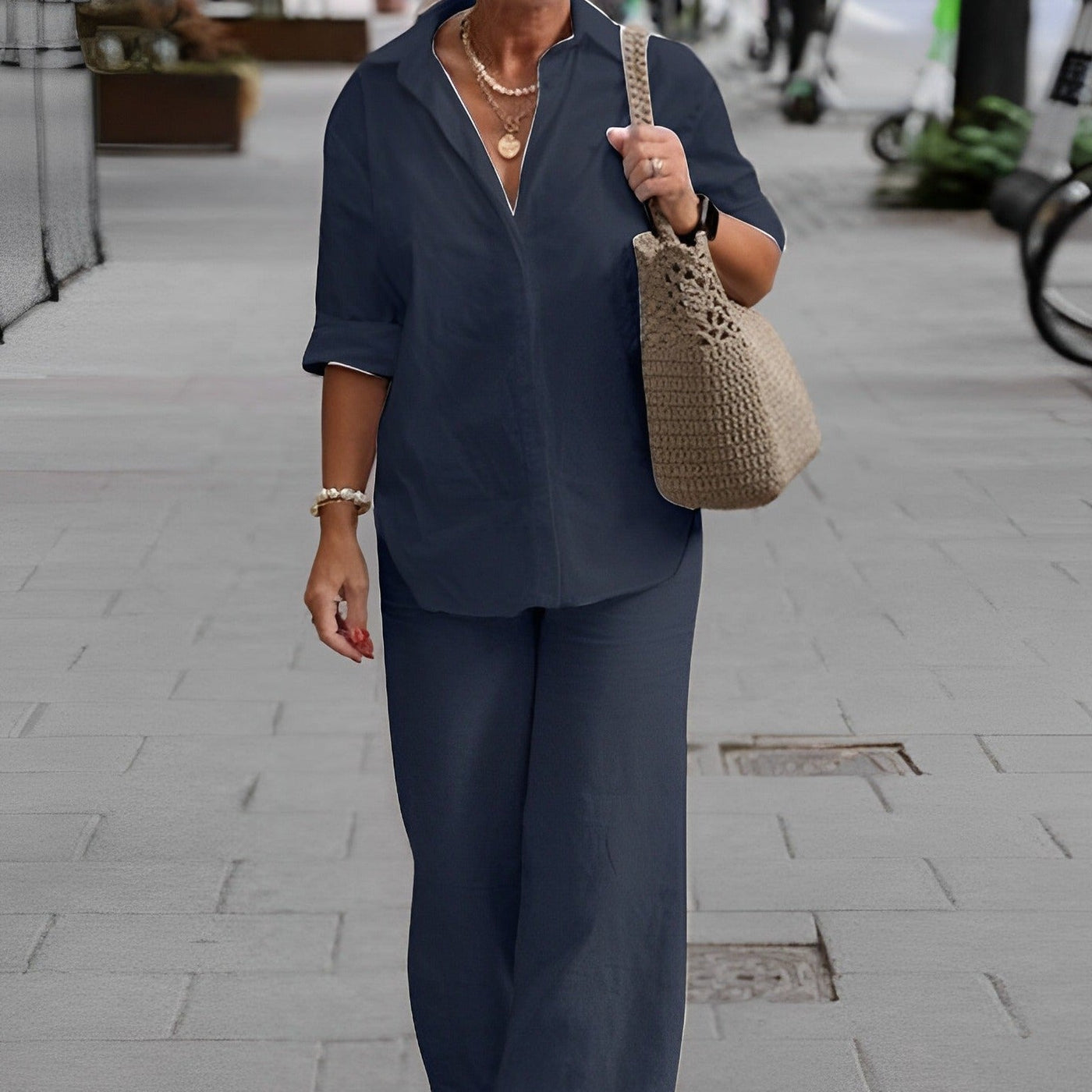 FELICIA - shirt and trousers in cotton and linen