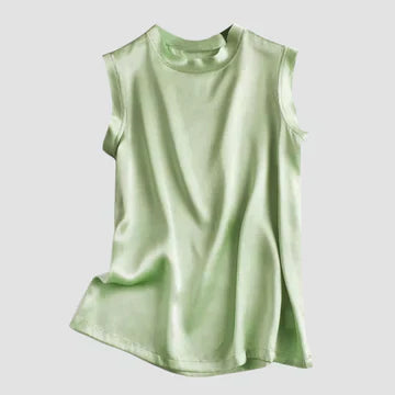 Féline - Mouwloze Zijden Satijnen Top