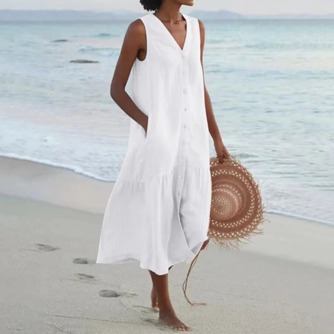 Elegante Zomerjurk met V-hals voor Dames