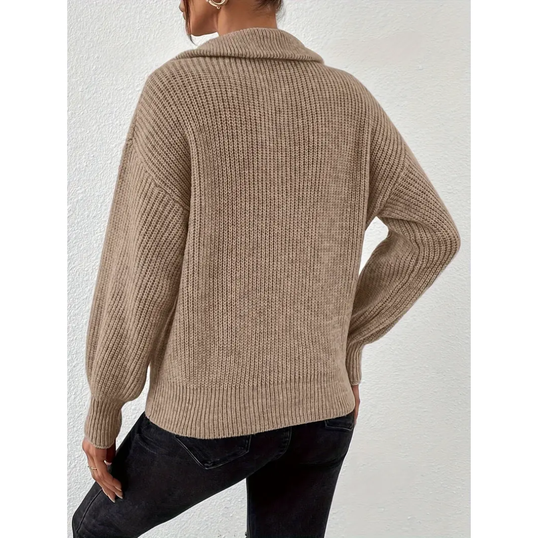 Els - Sweater with lapel collar and zipper