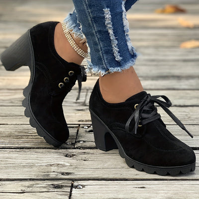 Mara | Effen dames platformschoenen met veters