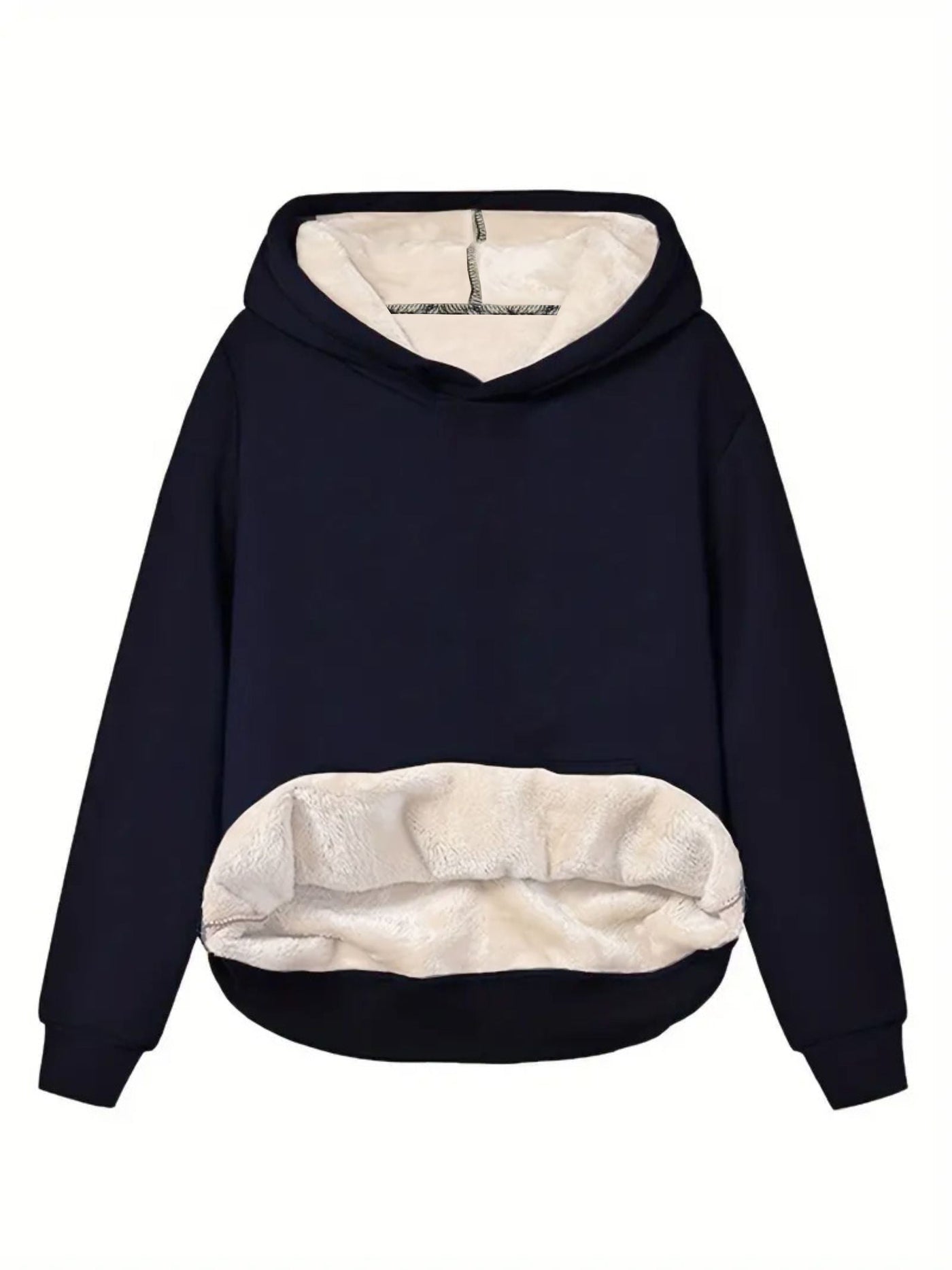 Nina | Effen kleur dames hoodie met fleece voering