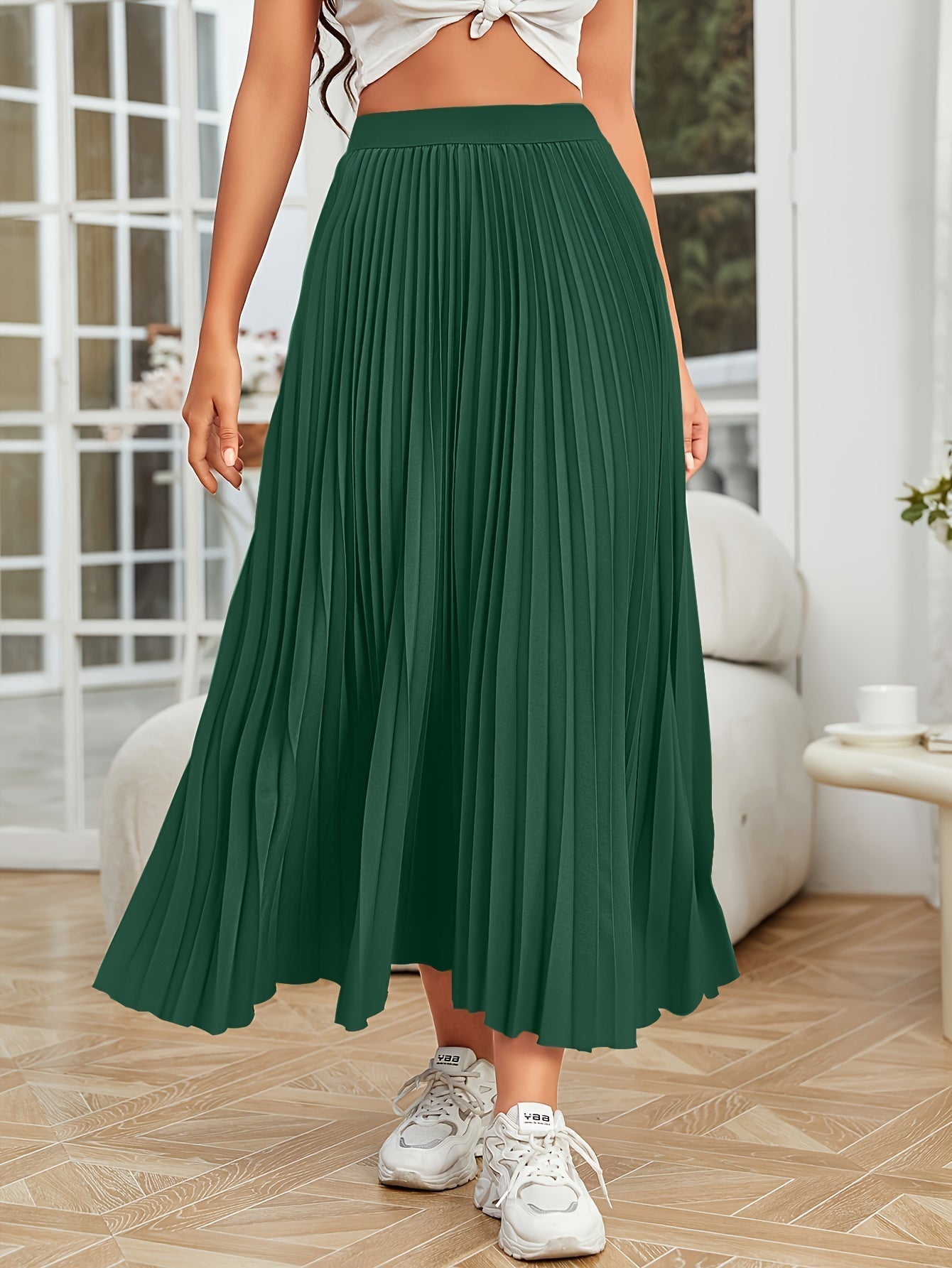 Lotte | Pleated plain loose skirt