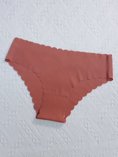 Lotte | 6-piece plain briefs with a scalloped edge