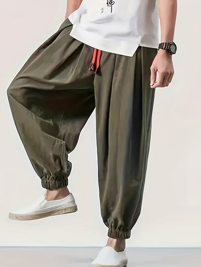 Lucas | Casual wide beach pants with drawstring