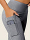 Sara | Effen kleur yogabroek met zak en hoge stretch