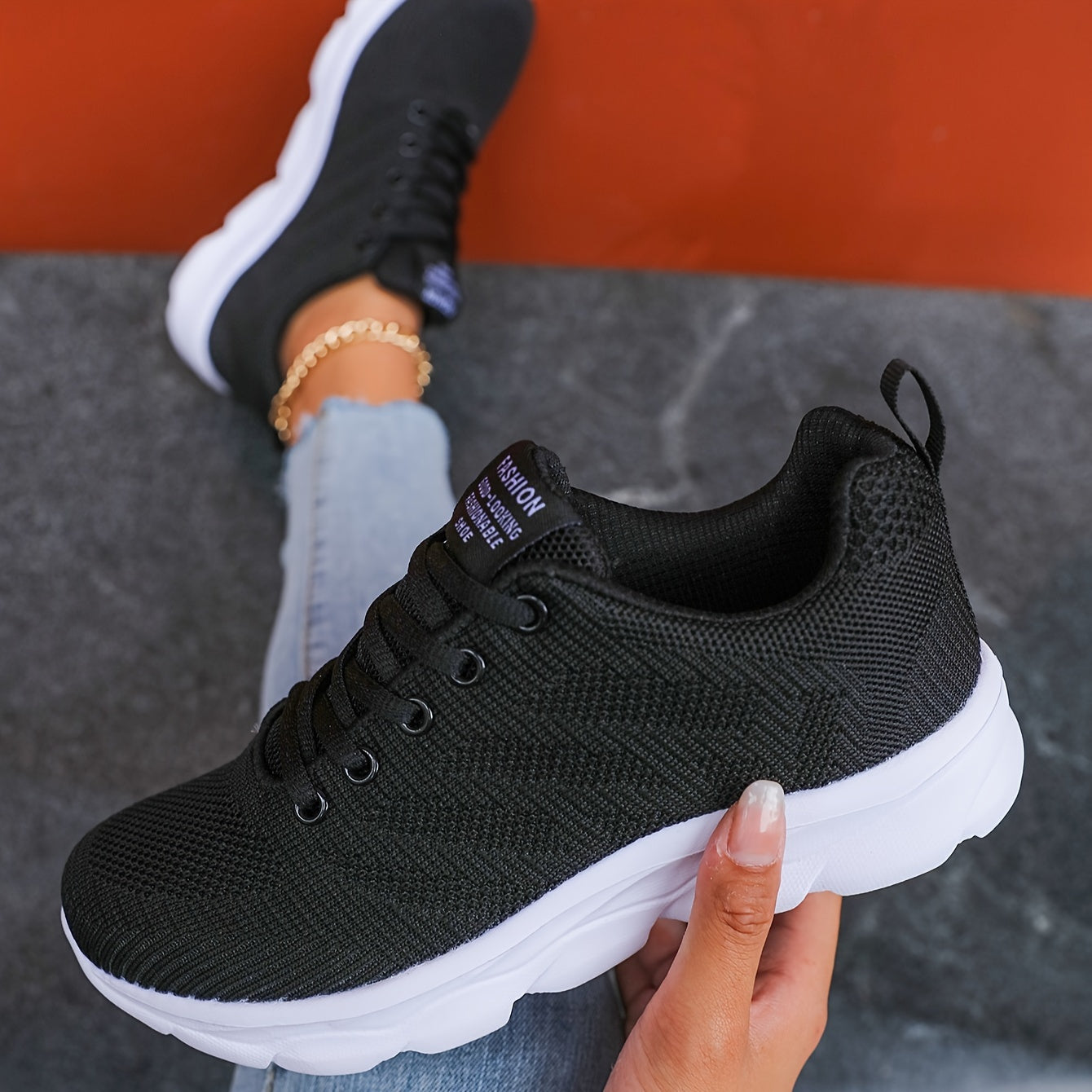 Nina | Ademende gebreide damessneakers