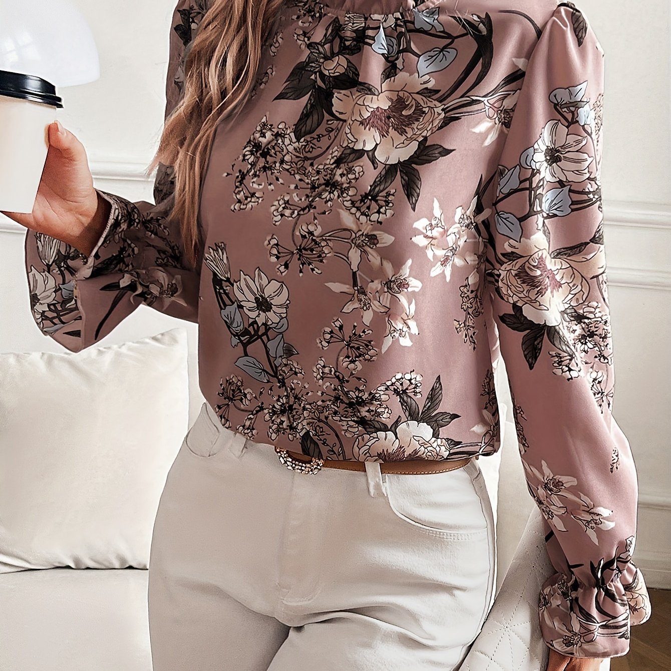 Sophie | Bloemenprint blouse met ruches