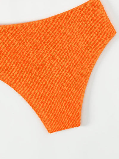 Nina | Rood ribgebreide bikini met hoge taille