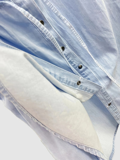 Chique denim midi-jurk met trekkoord taille