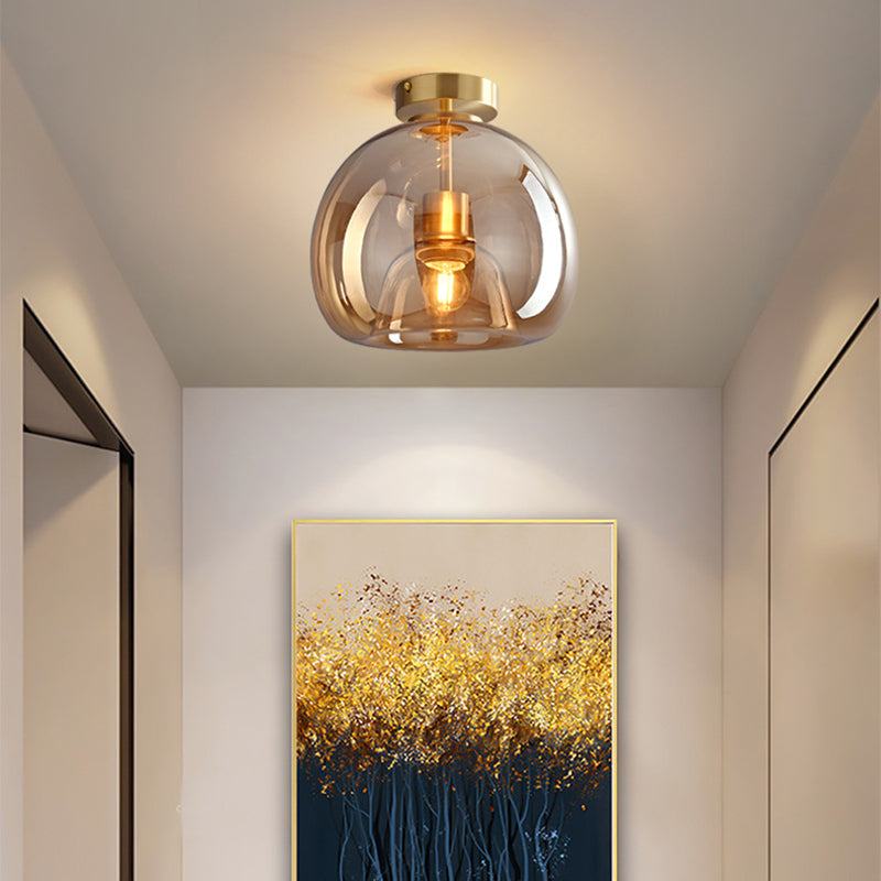 Sanna moderne ronde LED-plafondlamp goud/zwart metaal/glas slaapkamer/eetkamer/woonkamer