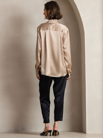 Clemence - Moderne Militaire Chic Dames Overhemd met Revers