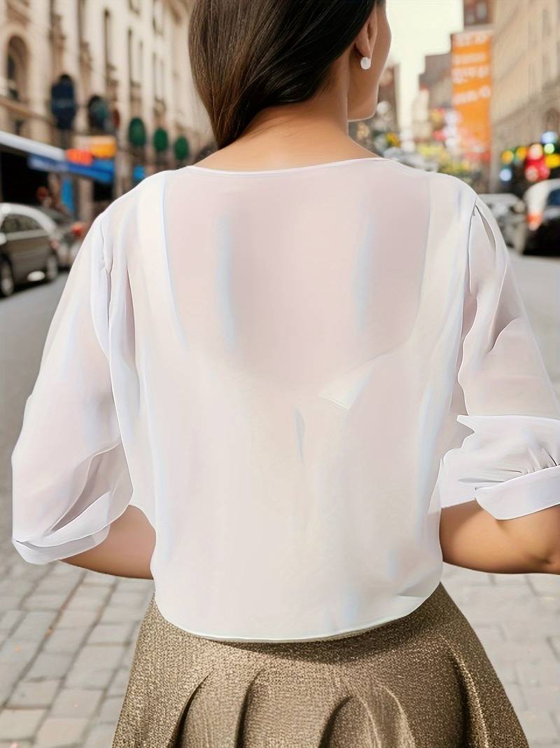 Katie – Airy Blouse with Open Front