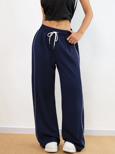 Nina | Dames casual wafelpatroon joggingbroek in effen kleur