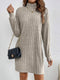 Sophie | Effen turtleneck jurk met lange mouw in gebreid materiaal