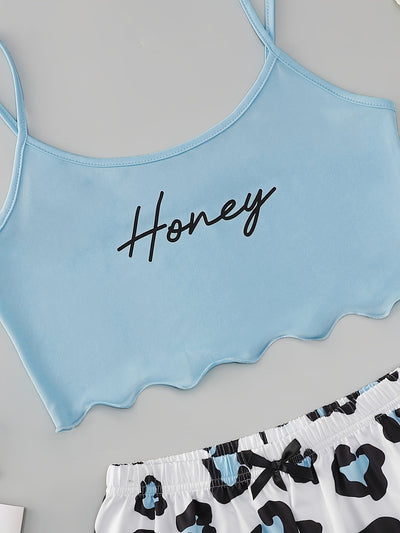 Sophie | Sexy luipaard & letter print pyjama set
