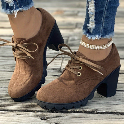 Mara | Effen dames platformschoenen met veters