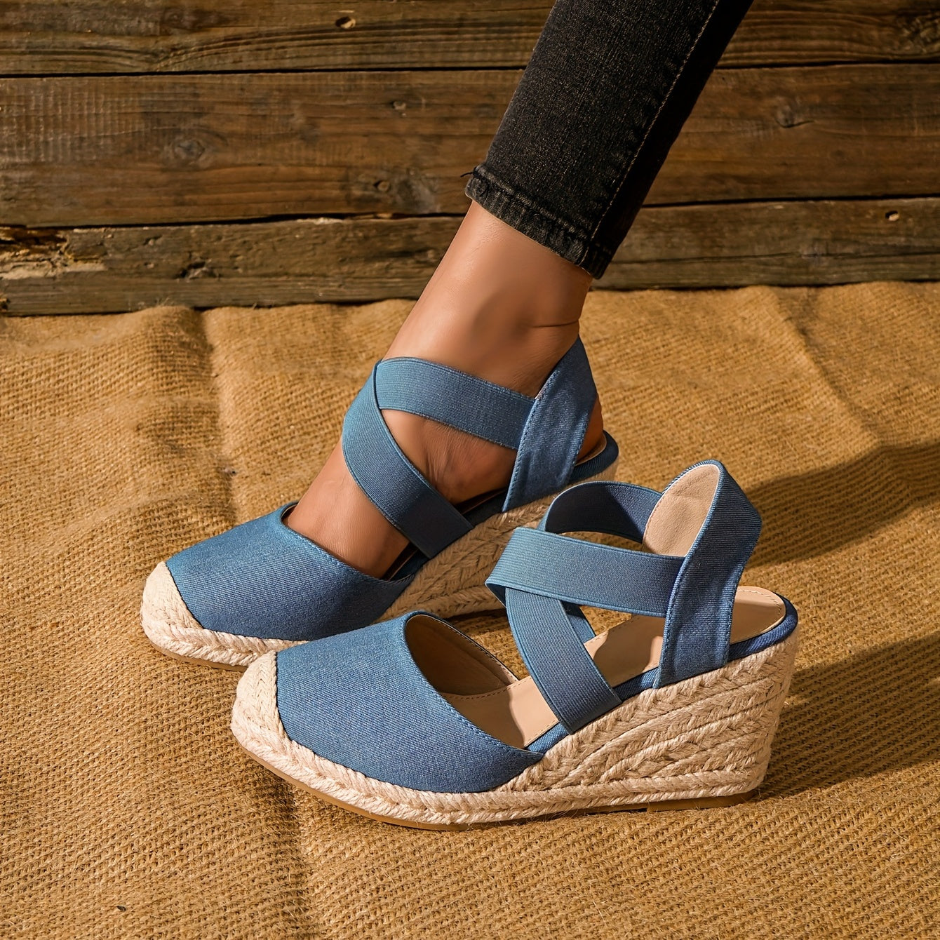 Nina | Dames espadrilles met sleehak