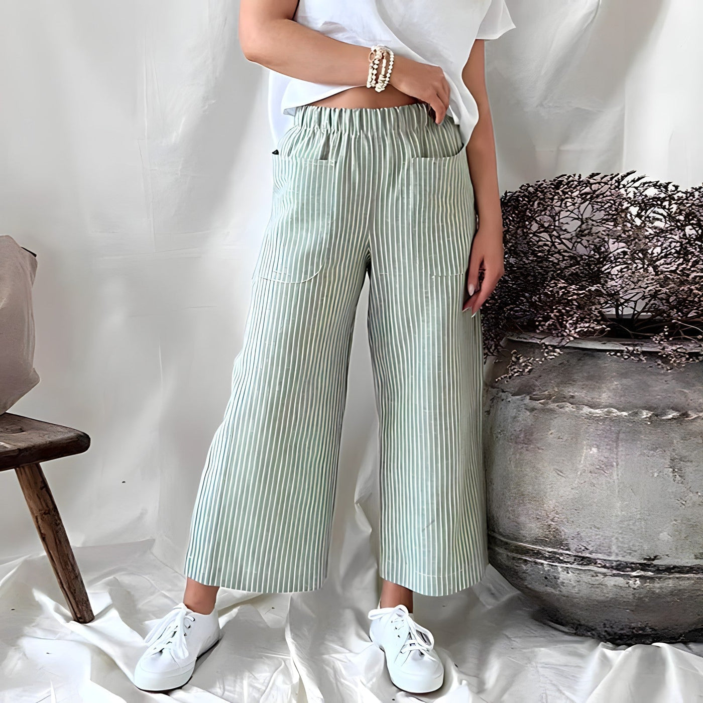 Leonie - Comfortable Striped Trousers