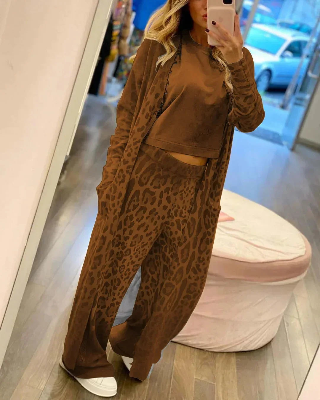 Zaria - Chique Luipaardprint Set Voor Vrouwen