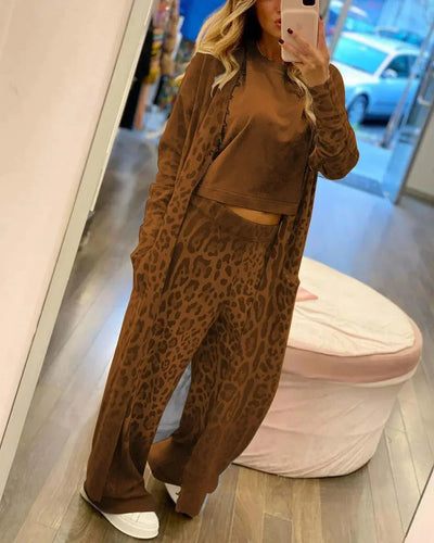 Zaria - Chique Luipaardprint Set Voor Vrouwen