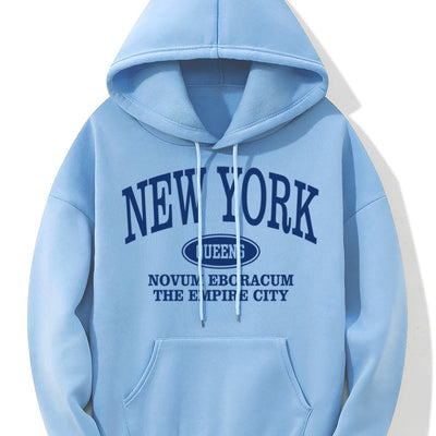 Nina | Hoodie met New Yorkse letterprint en kangoeroezak