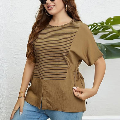 Elvira - Striped T-shirt with side slits