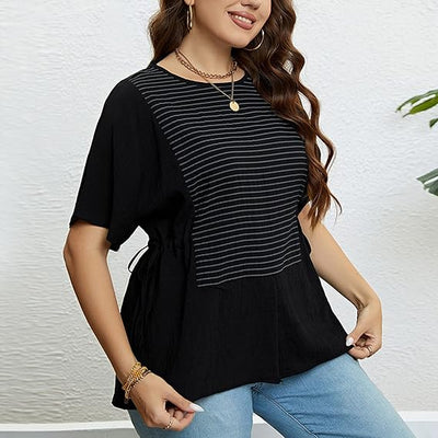 Elvira - Striped T-shirt with side slits