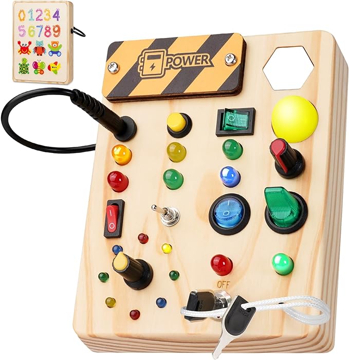 SparkQuest - Montessori peuterspeelplank met 27 LED-lampjes