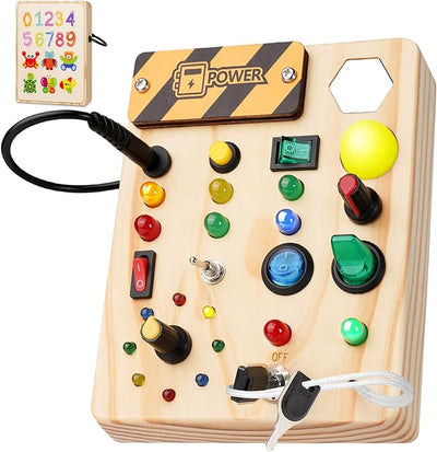 SparkQuest - Montessori peuterspeelplank met 27 LED-lampjes