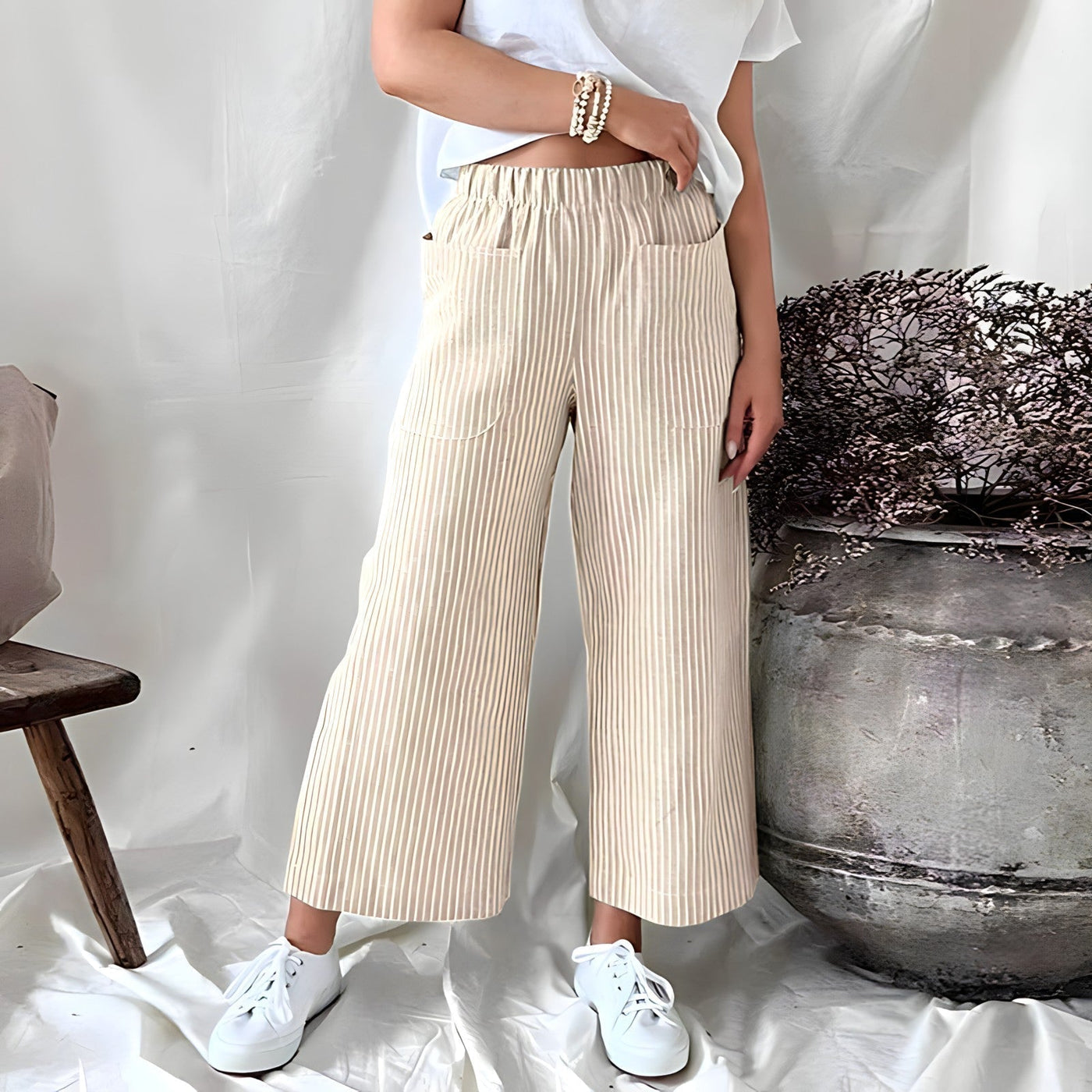 Leonie - Comfortable Striped Trousers