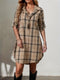 Elin | Elegante all-season overhemdjurk met willekeurige print en V-hals